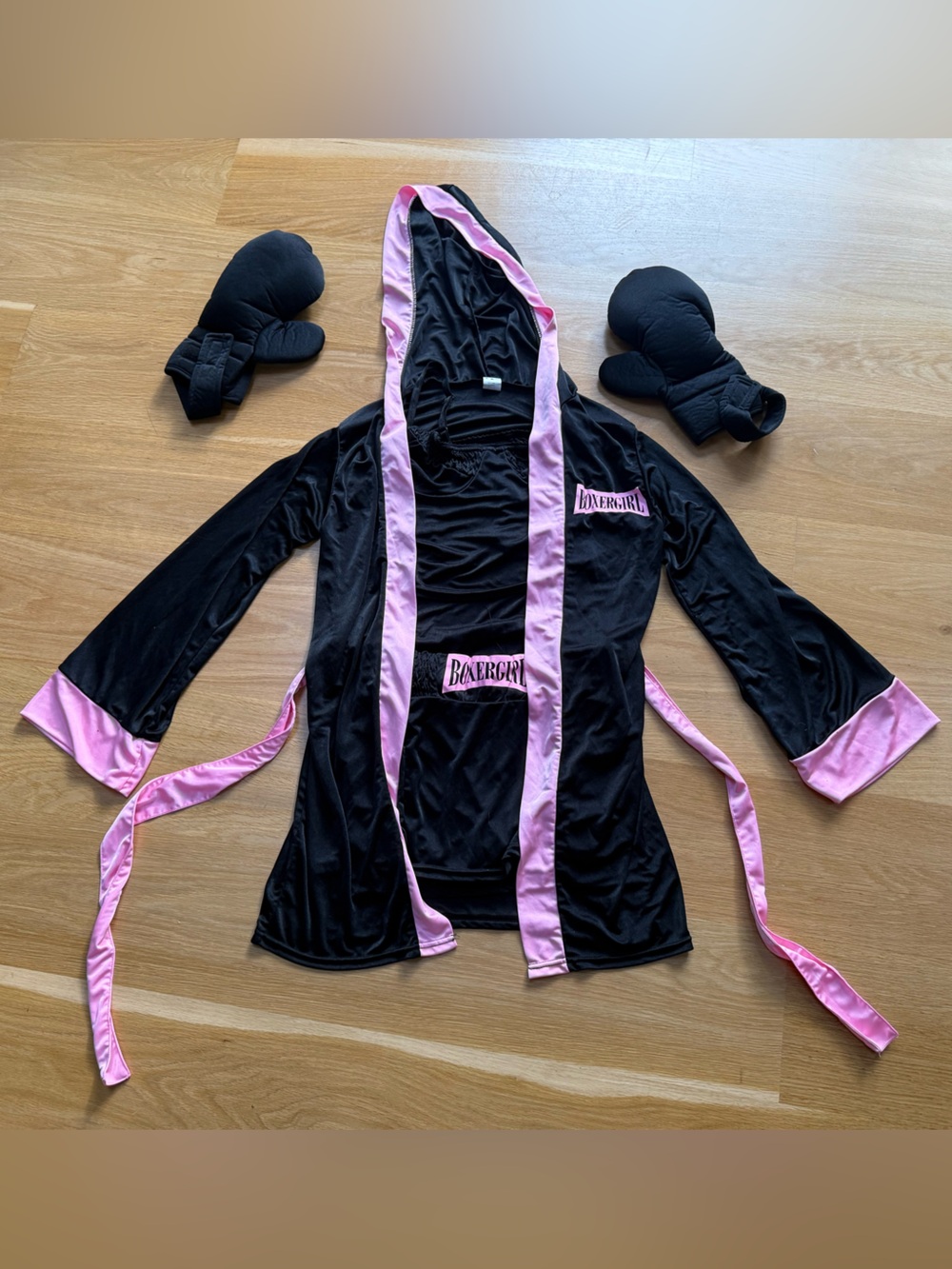 Black and Pink Boxer Girl Halloween Costume